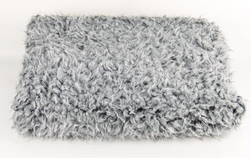 White Ends On Black Faux Sheep Throw