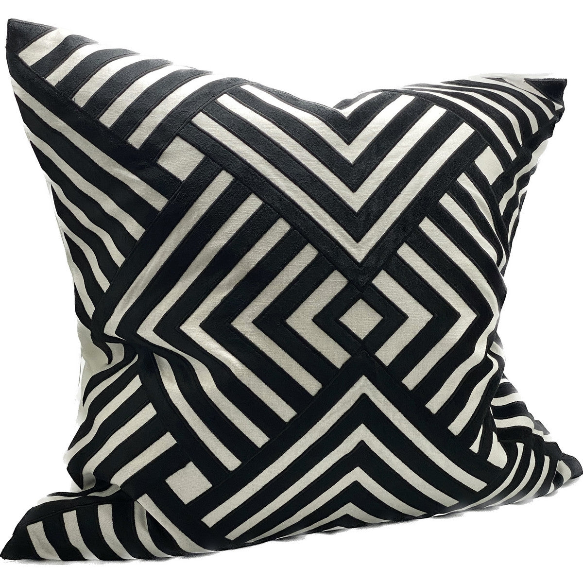 Cushion Cover - Oasis Hand Embroided 3 (Black,White)