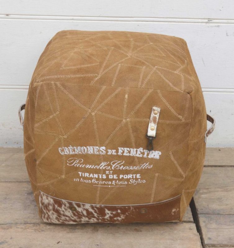 Leather Puff Ottoman