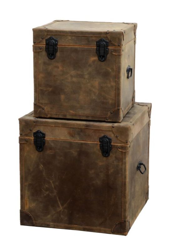 Trunks - Vintage Leather (Set Of 2)