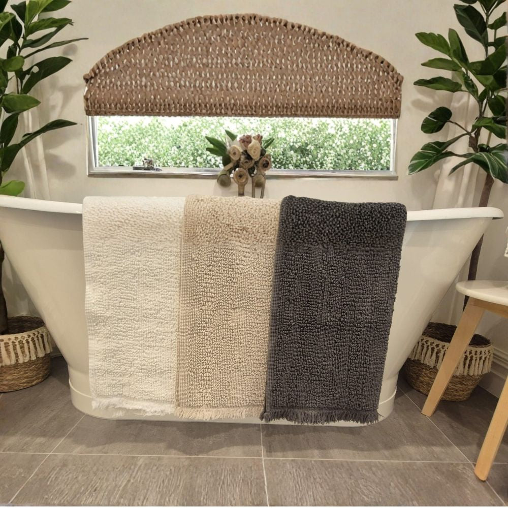 Baksana - Lisbon Double Bath Mat - Slate