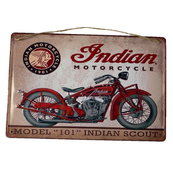 Metal Wall Art - Indian Motorcycle Raised