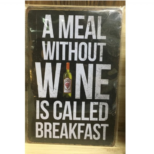 Without Wine Metal Wall Art