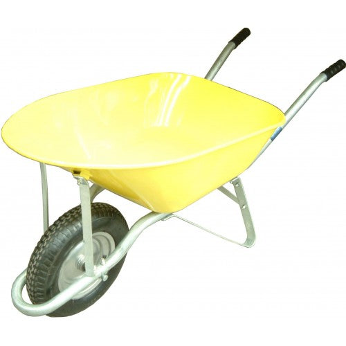 Tradies Barrow 75l Steel Tray 200kgcapacity Yellow