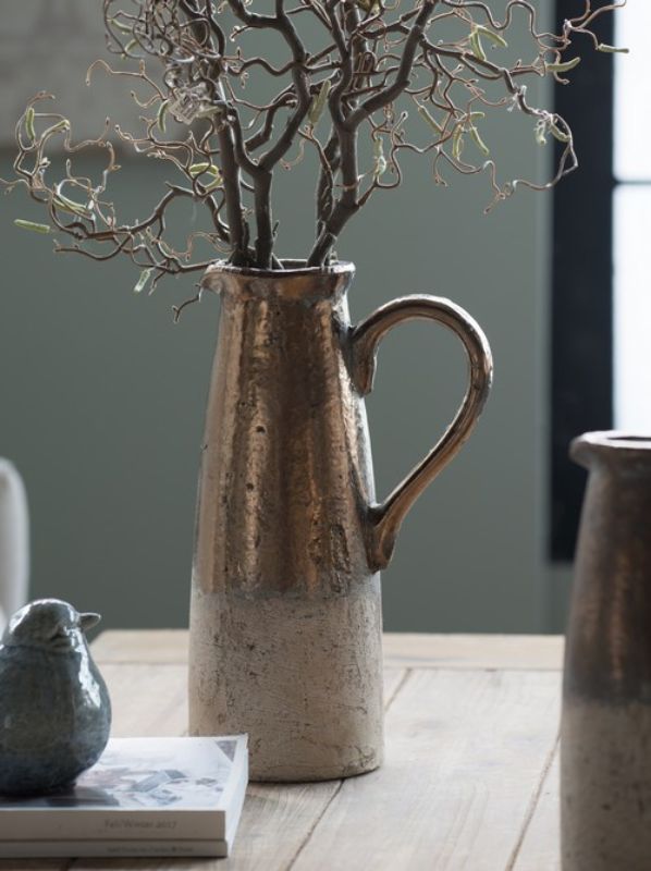 Candia Ceramic Pitcher Vase - Sienna Brown 36.5cm