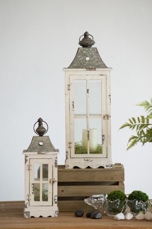 Enclosed Lanterns with Handle - Set of 2