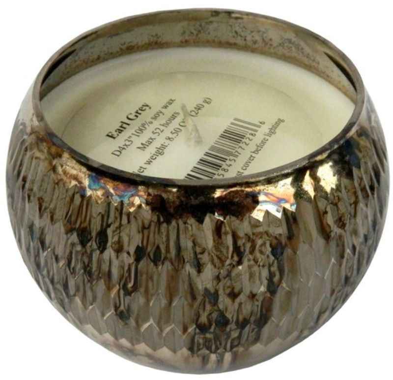 Scented Soy Wax Candle, Earl Grey - 10.16x10.16x7.62