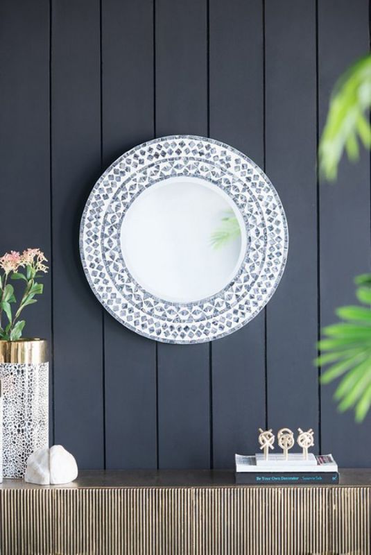 ROUND MIRROR - CAPIZ (61cm)