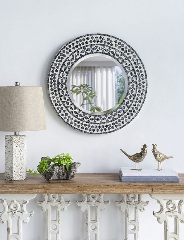 ROUND MIRROR - CAPIZ (61cm)