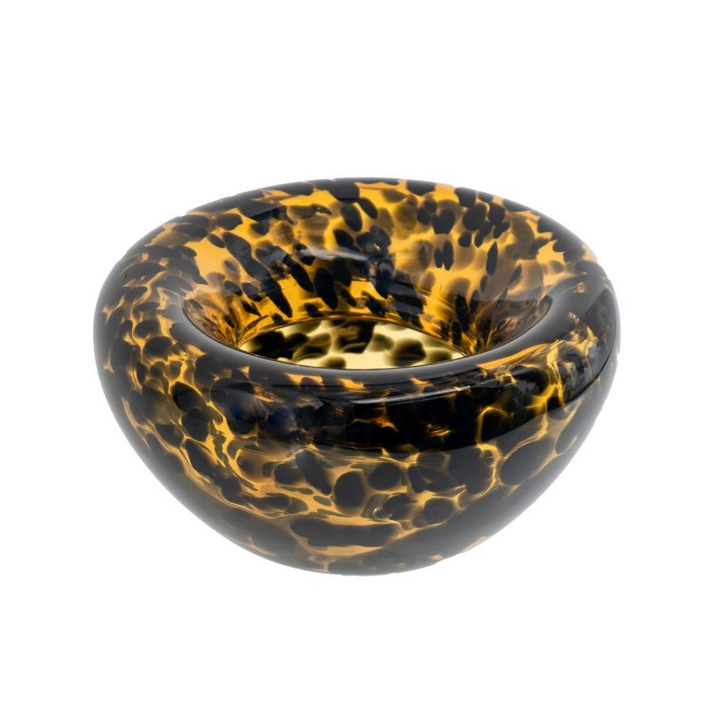 GLASS VASE - LEPOARD (21.4cm)