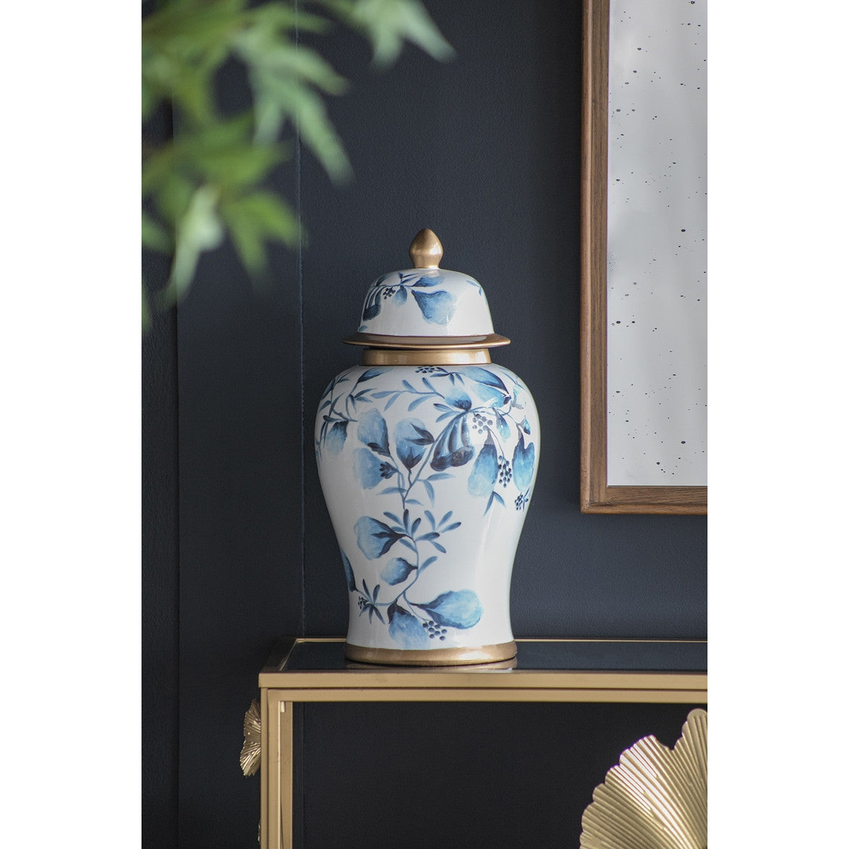 GINGER JAR - Floral Blue (45cm)