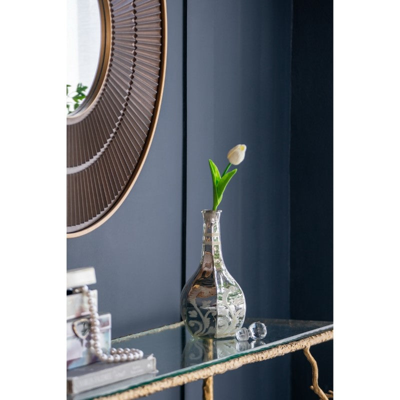 VASE - ANTIQUE MIRRORED (12.5 x 30.5cm)