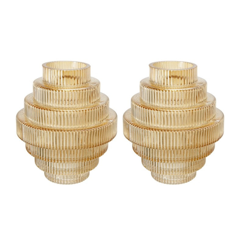 GLASS VASE Amber (SET of 2)