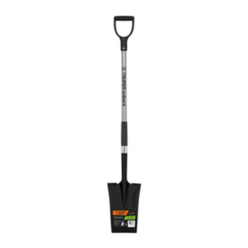 Robust Contractor Spade with steel handle and poly Dee, perfect for digging and landscaping tasks.