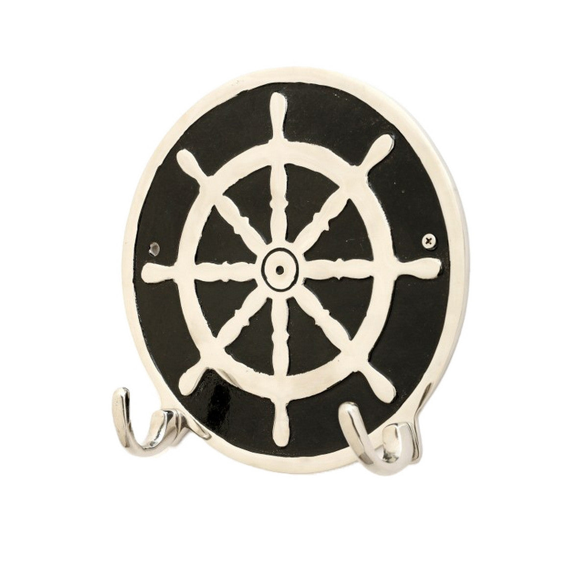 WALL HOOK - ALUMINIUM SHIP WHEEL (23.3cm)