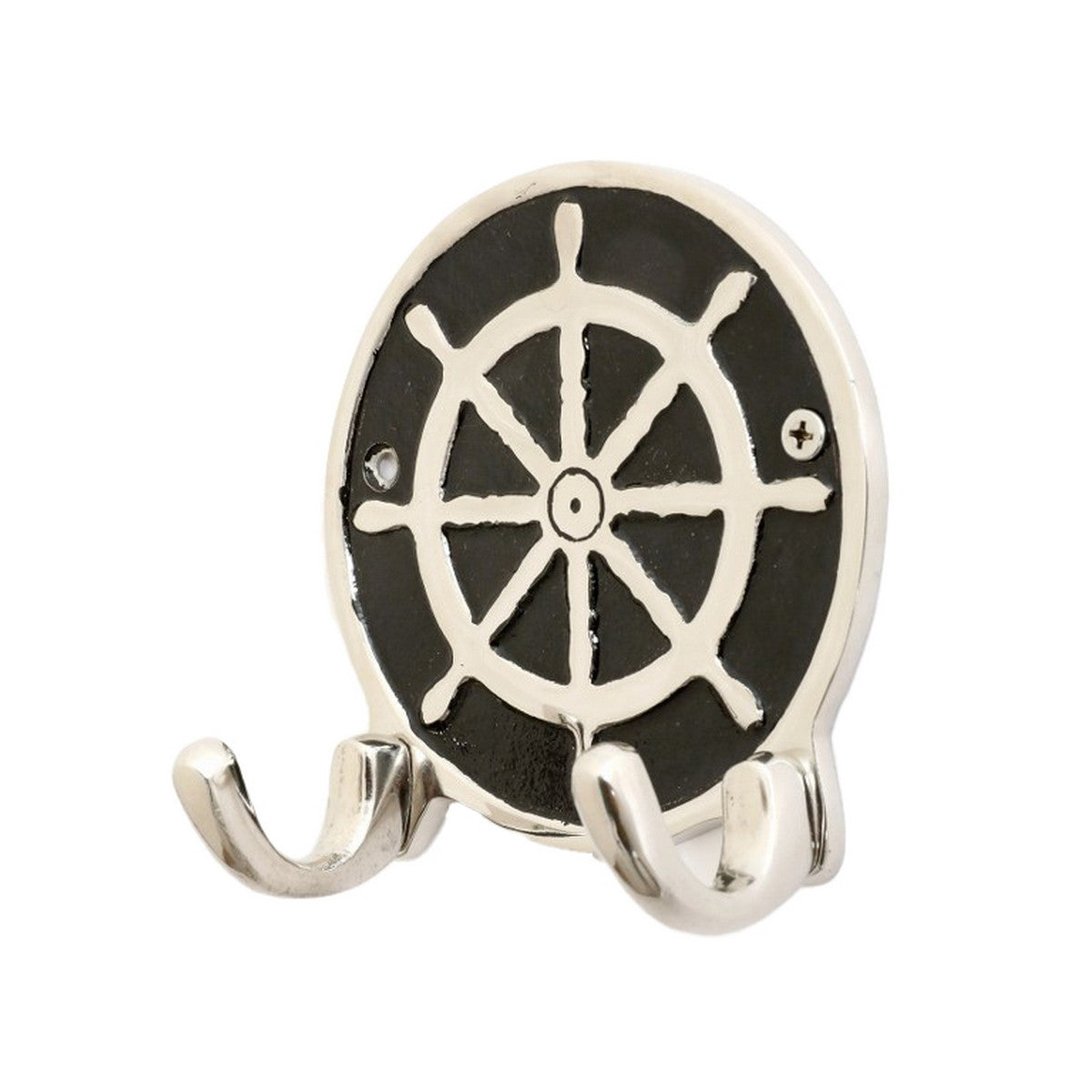 WALL HOOK - ALUMINIUM SHIP WHEEL (11.5cm)