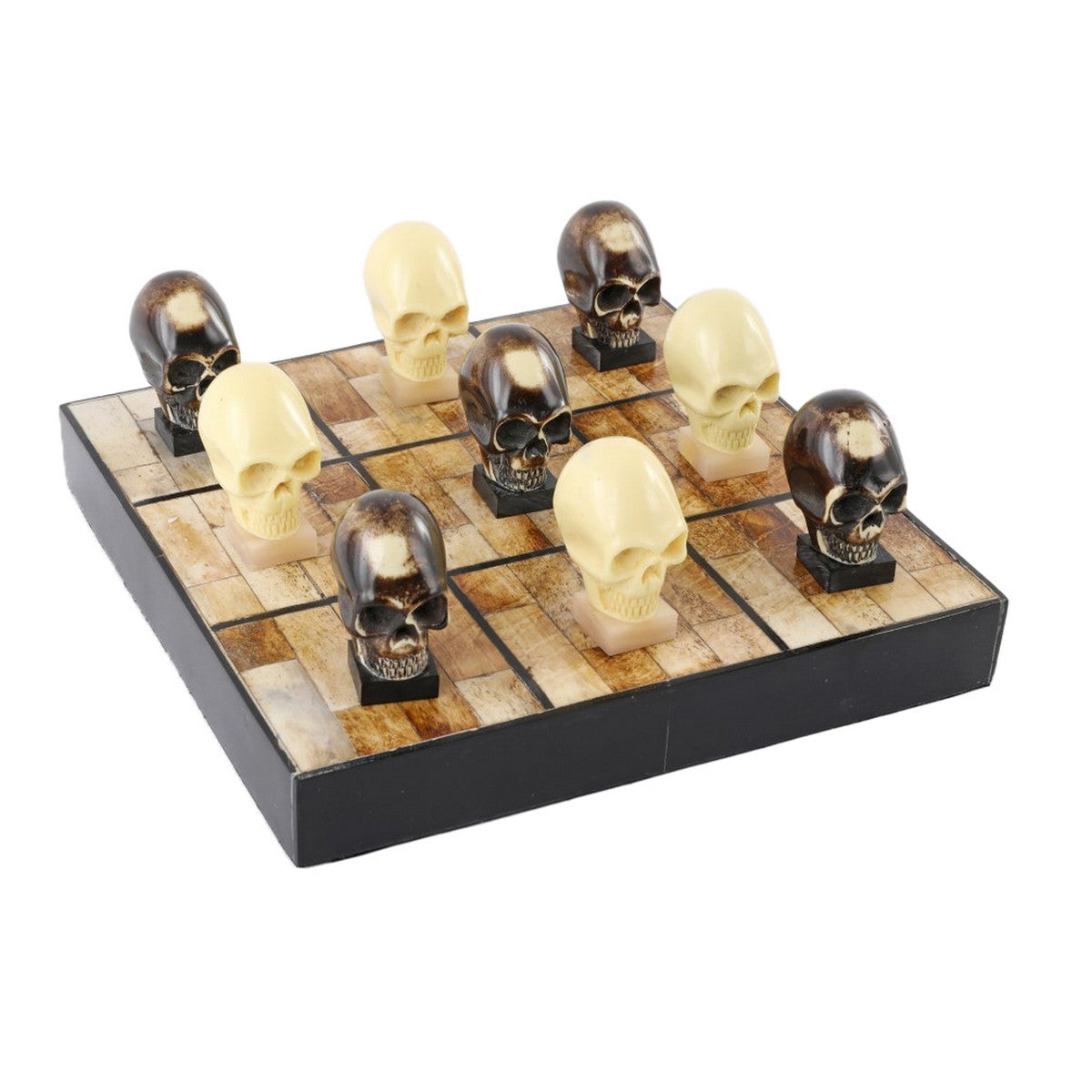 TIC TAC TOE Set - RESIN/BONE SKULL (20.8cm)