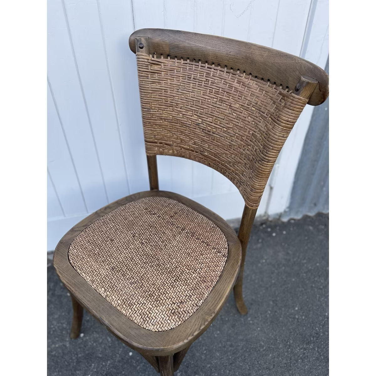 Dining Chair - Rattan Weave - Antique Oak 89cm
