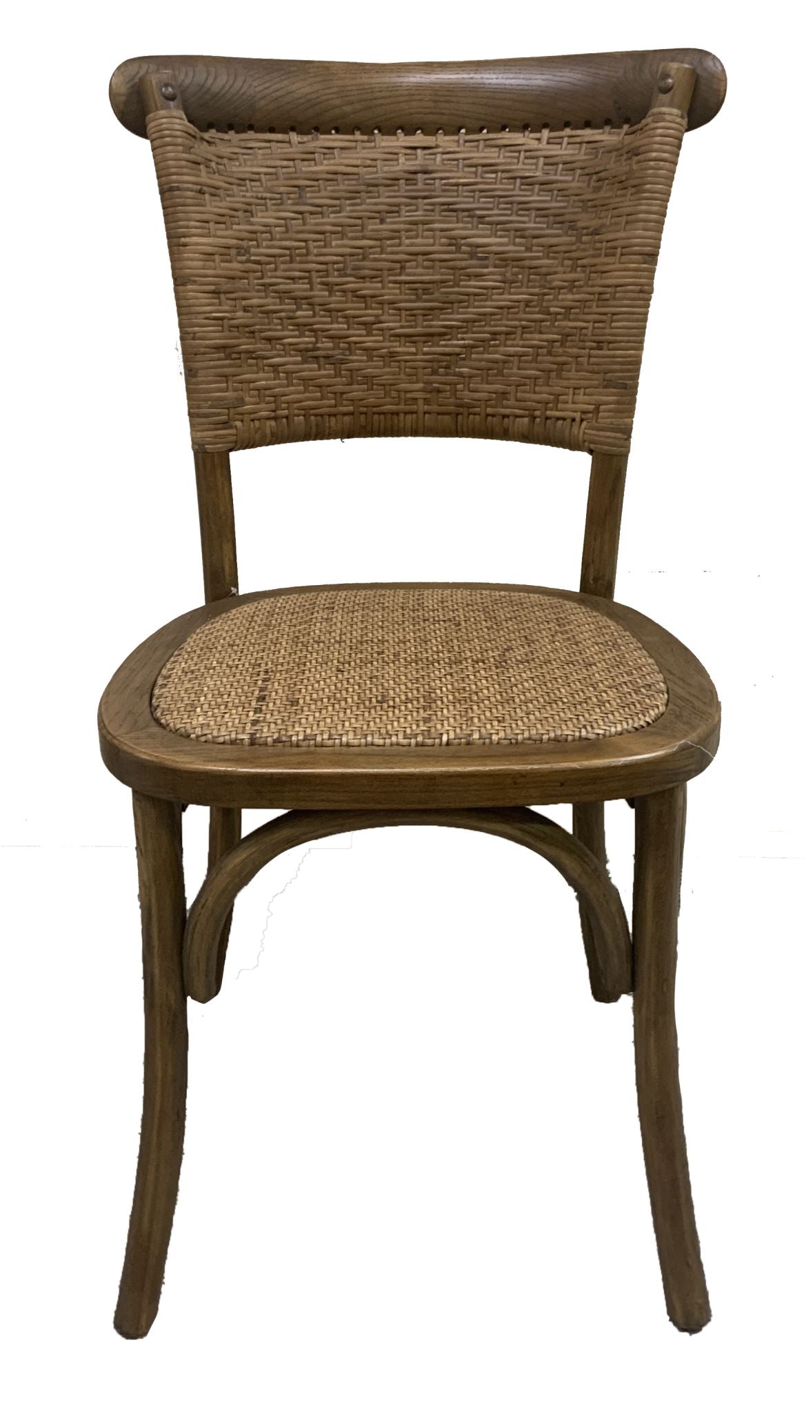 Dining Chair - Rattan Weave - Antique Oak 89cm