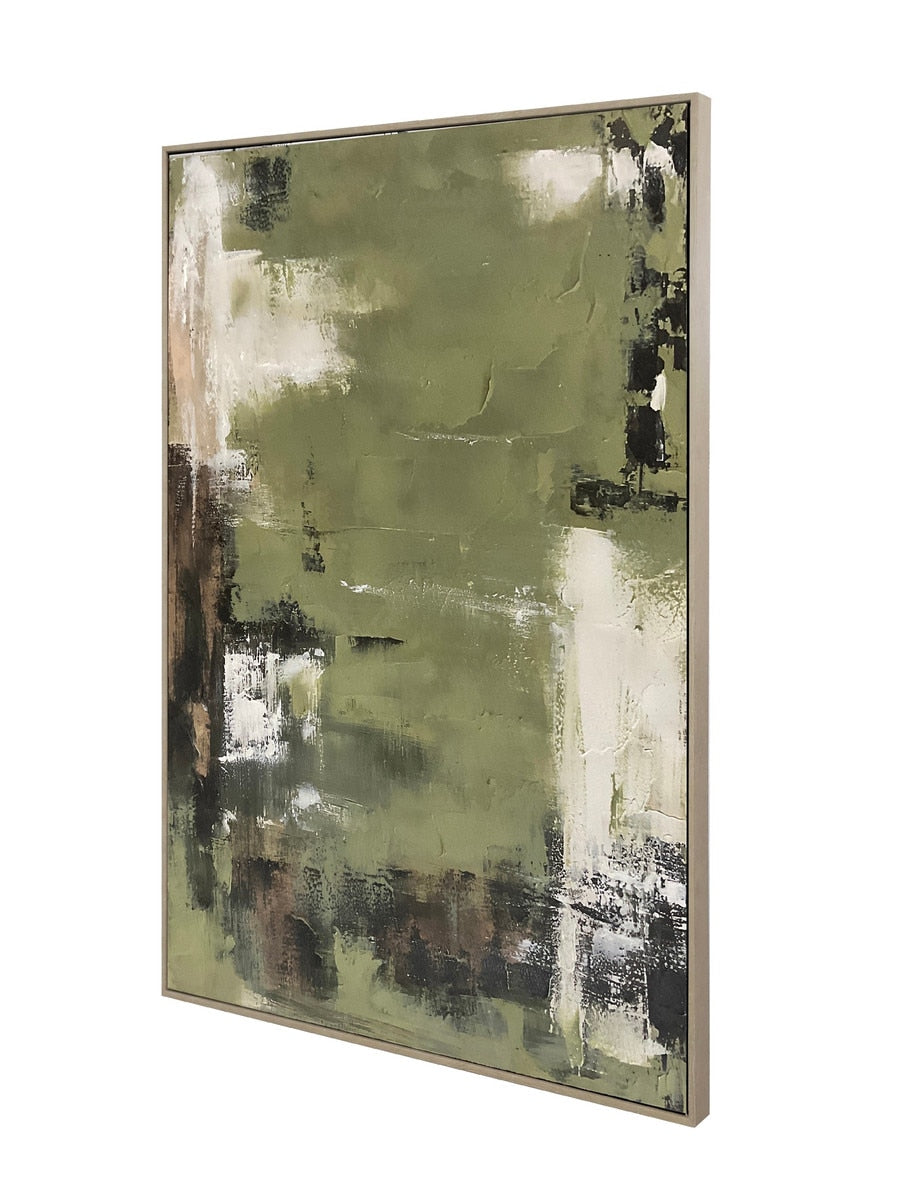 FRAMED CANVAS - Green 80% HANDPAINTING (80 x 1.2m)
