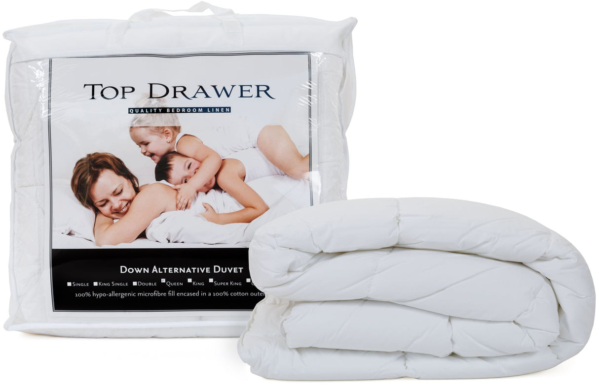 Aernative King Duvet Inner with hypoallergenic microfibre fill, 300 thread count, soft cotton outer, and optimal insulation.
