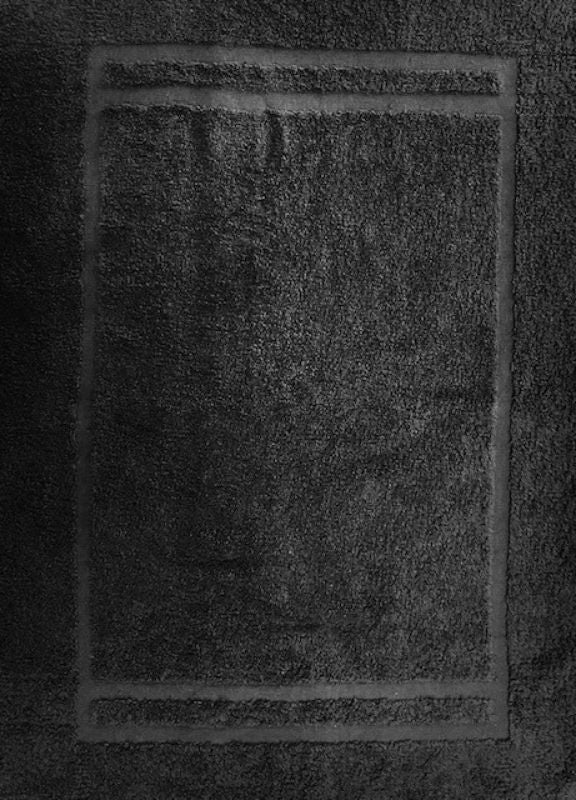 Luxurious Trinity Black Bath Mat (48 x 73cm) for stylish bathroom decor, ultra-absorbent and machine washable.