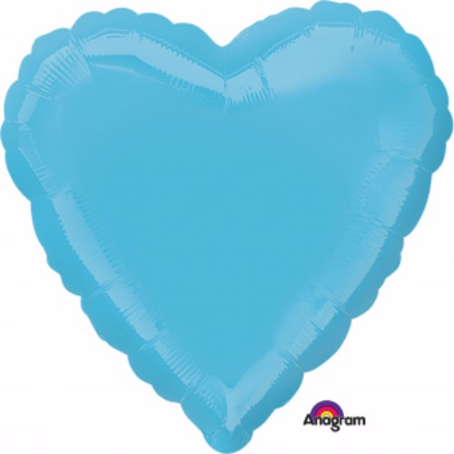 Vibrant 45cm Heart Balloon in Caribbean Blue, perfect for celebrations like birthdays and weddings, self-sealing and helium-filled.