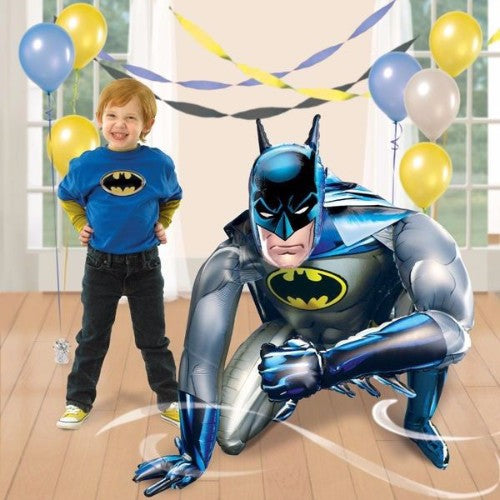 Airwalker Batman foil balloon, 91cm x 111cm, self-sealing, perfect for Batman-themed parties.