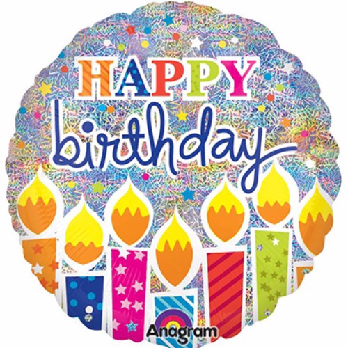 45cm holographic birthday candles, shimmering design perfect for festive celebrations and cake decoration.