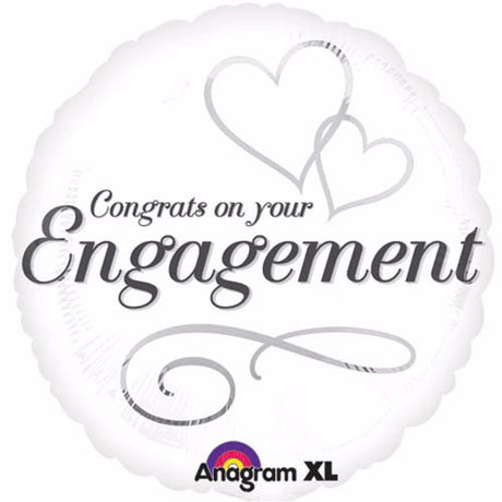 45cm foil balloon featuring two intertwined hearts, perfect for engagement celebrations and adding elegance to decor.