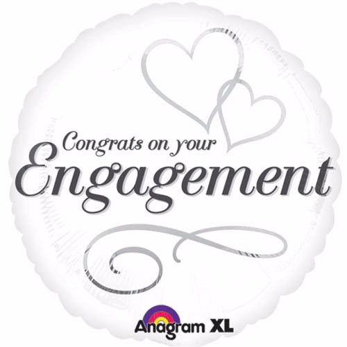 45cm foil balloon featuring two intertwined hearts, perfect for engagement celebrations and adding elegance to decor.