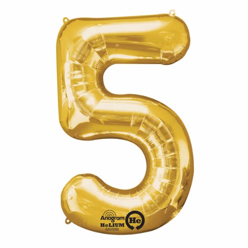 Shape Number Five Gold Helium Saver