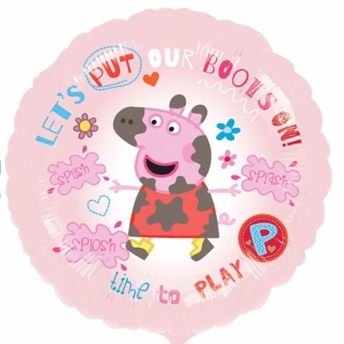 Balloon 45cm Peppa Pig ' Let's Put our Boots On'
