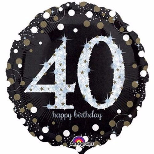 Shape 40 Birthday Sparkling Holographic