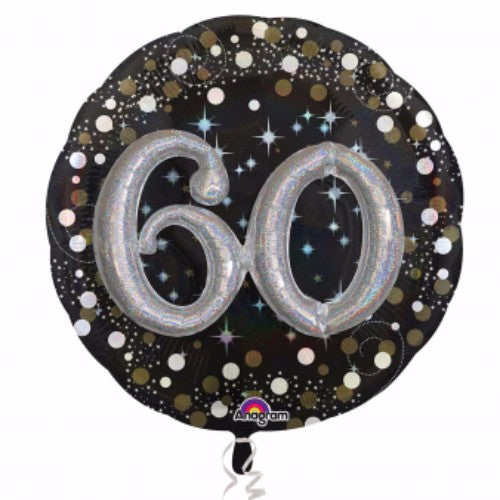 Large 81cm holographic foil balloon for vibrant birthday celebrations, self-sealing and helium-inflated.