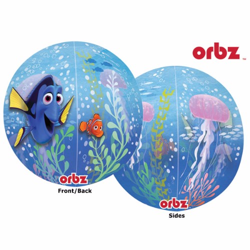 Vibrant Finding Dory Orbz Balloon (38cm x 40cm) perfect for ocean-themed parties, self-sealing and helium-required.