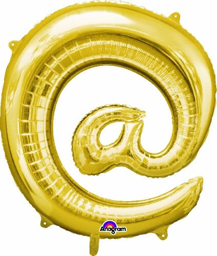 Gold 81cm @ shape Helium Saver Balloon, perfect for parties and events, self-sealing, versatile for air or helium use.