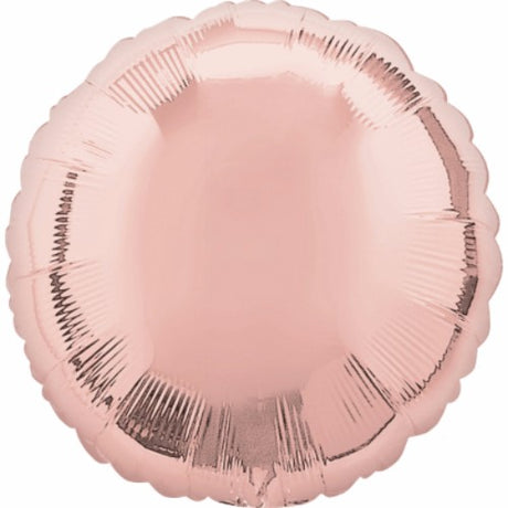 45cm round rose gold foil balloon, self-sealing, perfect for elegant celebrations and versatile party decor.