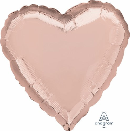 45cm Heart Rose Gold Foil Balloon, perfect for romantic celebrations and events, adds elegance and charm to any occasion.