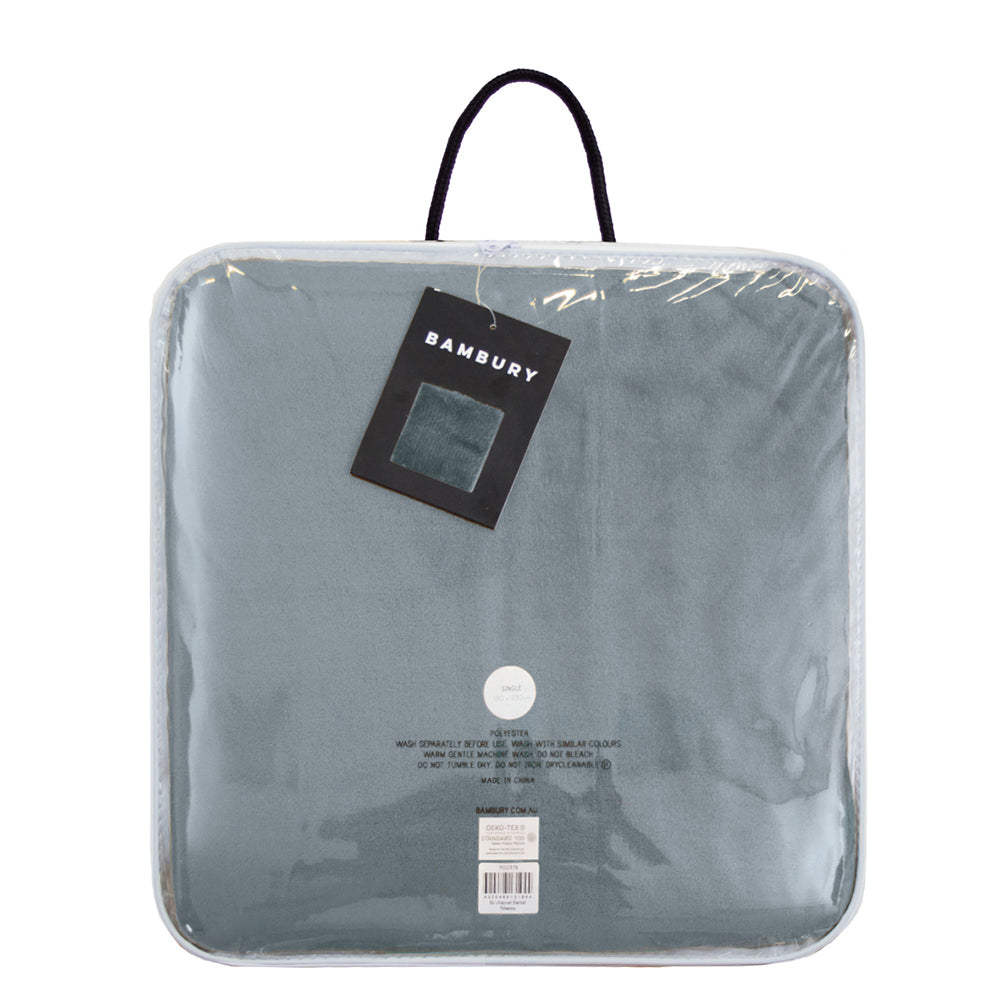 King Ultraplush Blanket Steel Blue- Bambury