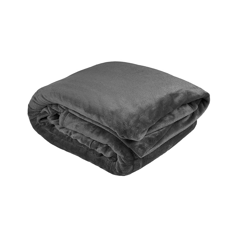 Single Ultraplush Blanket Charcoal- Bambury