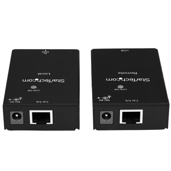 USB 2.0 Over Cat5/Cat6 Extender Kit enabling USB signal extension up to 165ft for remote device connectivity.