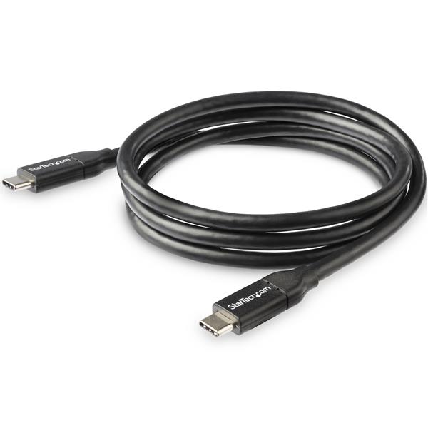 High-speed 1m USB C to C cable for 5A Power Delivery, perfect for fast charging USB-C devices efficiently.