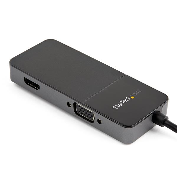 USB 3.0 to HDMI VGA Adapter for dual monitors, supporting 4K at 30Hz and 1080p, compact design for enhanced productivity.