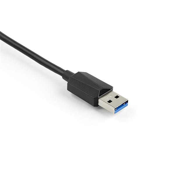 USB 3.0 to HDMI VGA adapter for dual monitors, supporting 4K at 30Hz and HD resolutions, ideal for multitasking.