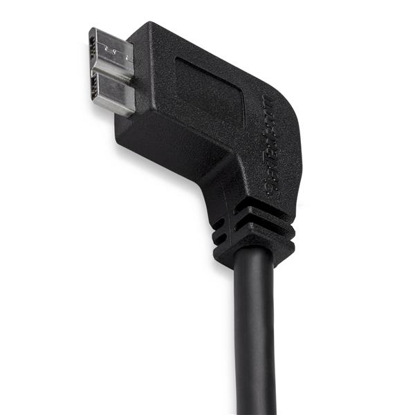 SEO-Optimized Slim Micro USB 3.0 Cable - Left-Angle, 0.5m, designed for fast charging and efficient data transfer.