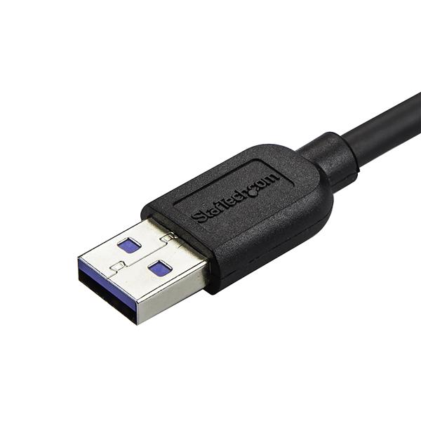 Slim right-angle Micro USB 3.0 cable, 0.5m long, for fast charging and data transfer with durable Male-to-Male connectors.