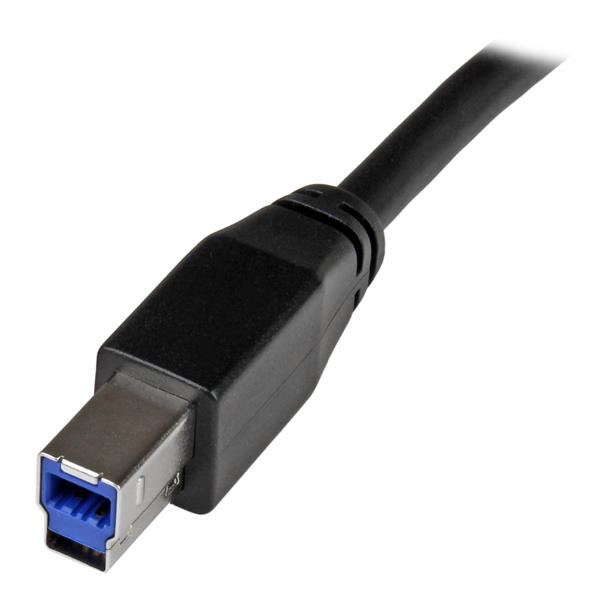 Active USB 3.0 USB-A to USB-B Cable - 5m (15ft) - High-Speed Data Transfer with Built-in Equalizer