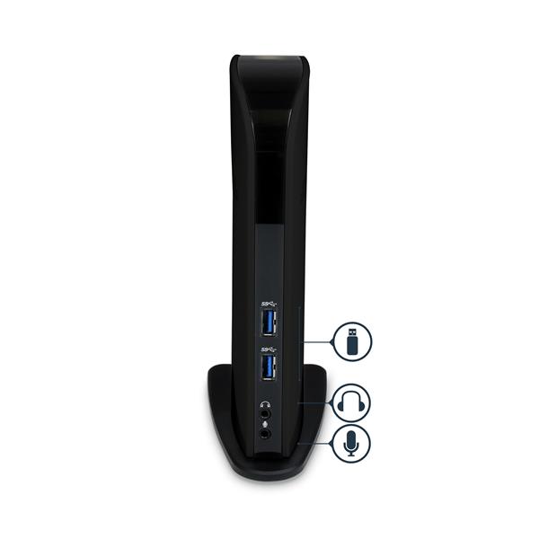HDMI DVI dual-monitor docking station with USB 3.0, Ethernet, and versatile connectivity for laptops.