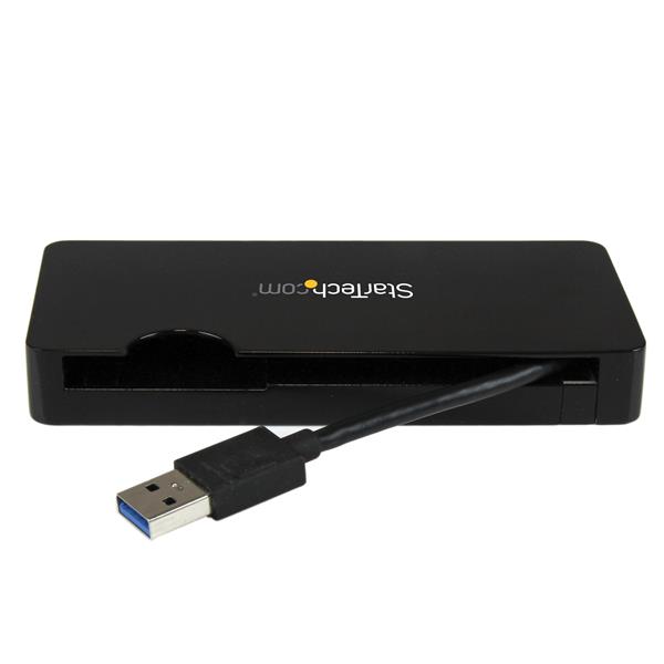 Compact Travel Docking Station for Laptops - USB 3.0, HDMI/VGA Output, Gigabit Ethernet